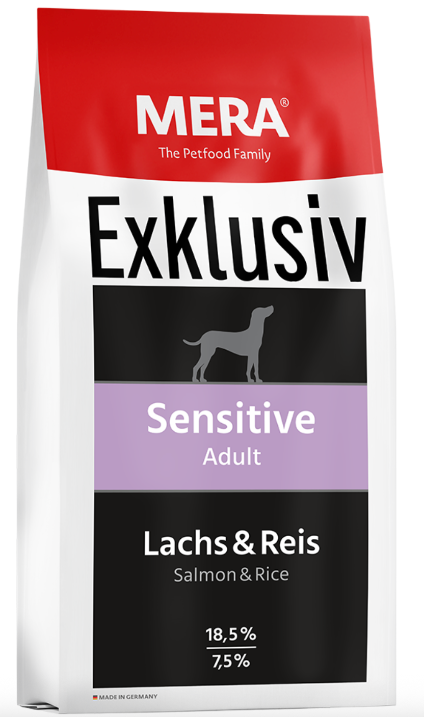 Hrană uscată pentru câini adulți sensibili - MERA DOG sensitive somon & orez 15kg