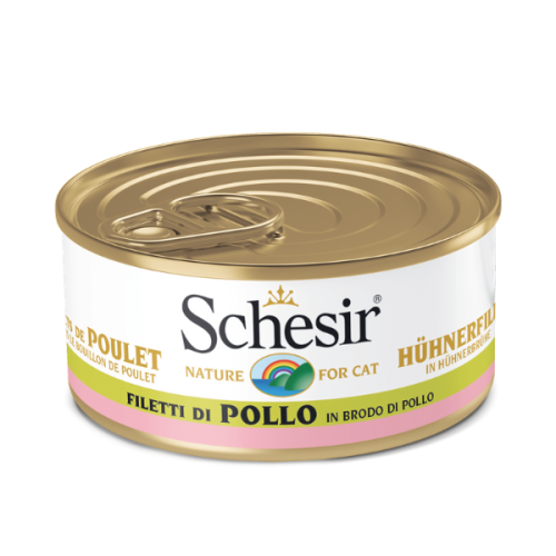 Hrana umeda pentru pisici adulte Schesir Supa cu pui 70gr