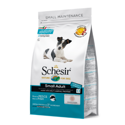 Hrana uscata pentru caini Schesir Small Adult Monoprotein cu peste 800 g