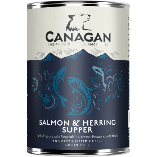 Hrana umeda pentru caini Canagan Somon si Hering 400 gr