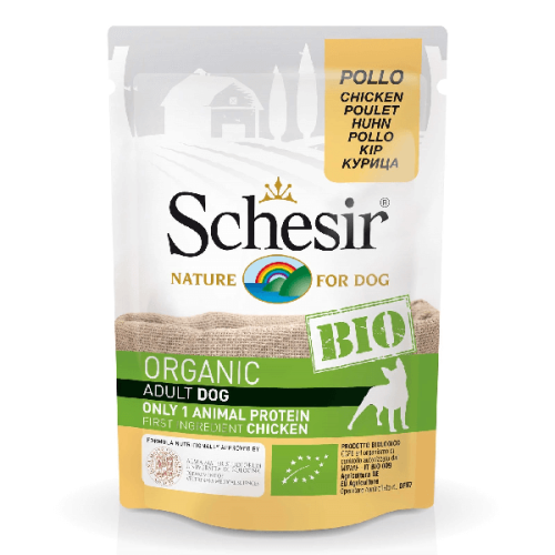 Hrana umeda pentru caini Schesir Bio Pui 85g