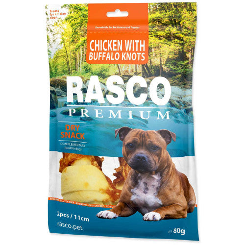 Recompense pentru caini Rasco Os innodat 11cm 2buc 80 gr
