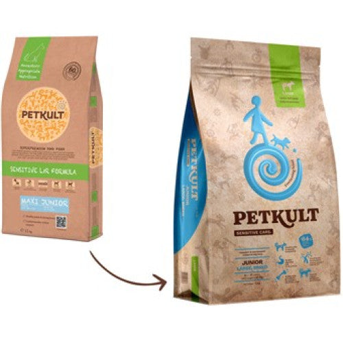 Hrana uscata pentru caini Petkult Sensitive Junior Miel si orez Talie Mare 3 kg