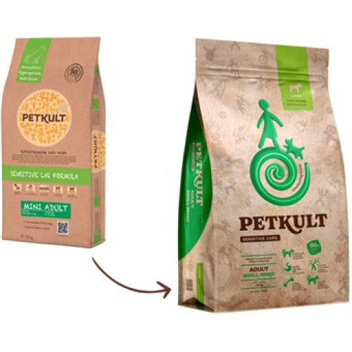 Hrana uscata pentru caini Petkult Sensitive Adult Miel si orez 1 kg