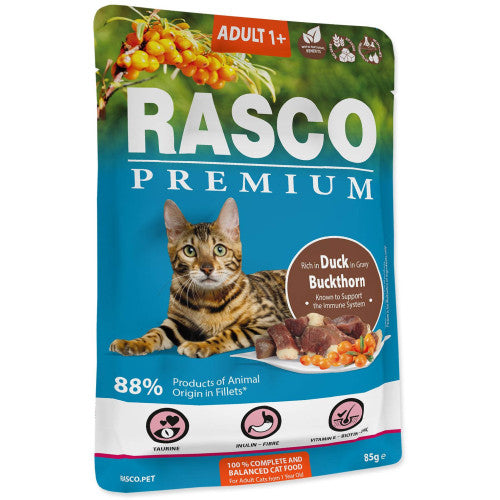 Hrana umeda pentru pisici Rasco Premium Rata&amp;Catina 85 gr