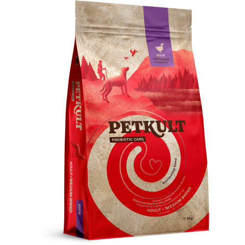 Hrana uscata pentru caini Petkult Probiotics Adult Talie Medie Rata 8 kg