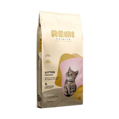 Hrana uscata pentru pisici Remi Premium Kitten cu Pui 8 kg