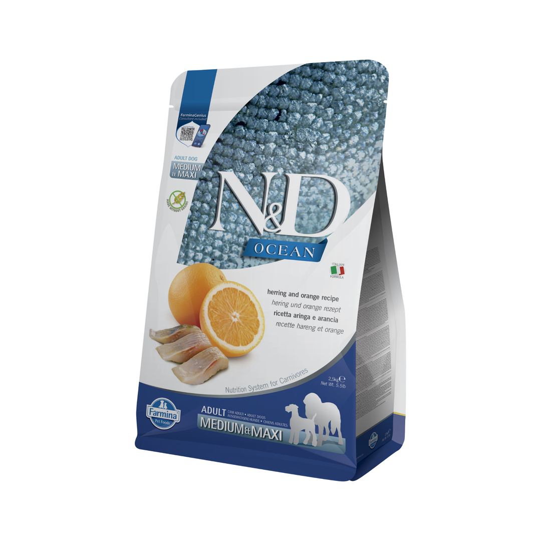 Hrana Uscata Caini Farmina N&D PND0250063 | Hering, Portocala, 2.5kg