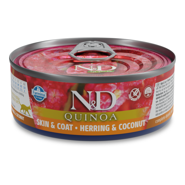 Hrana Umeda Pisici Farmina N&amp;D PND080019 | Quinoa, Skin &amp; Coat, 80gr