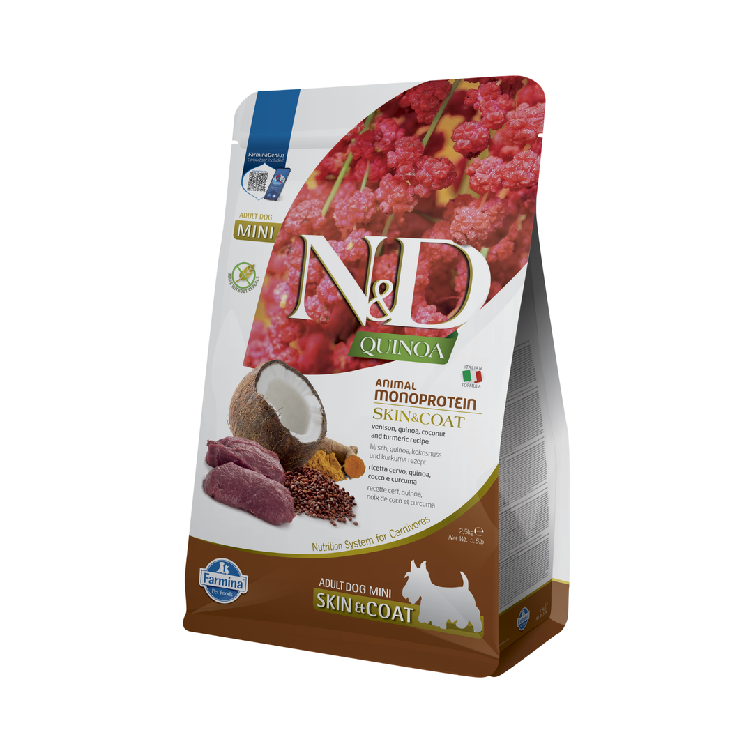 Hrană uscată câine Farmina N&D QUINOA skin & coat vânat mini 2.5 kg