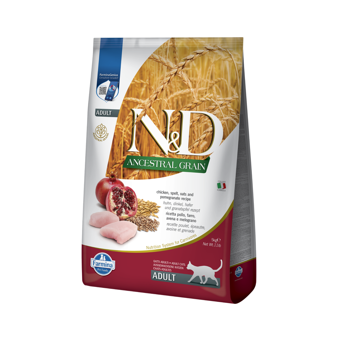 Hrană uscată pisică Farmina N&amp;D ANCESTRAL GRAIN pui &amp; rodie adult 5 kg