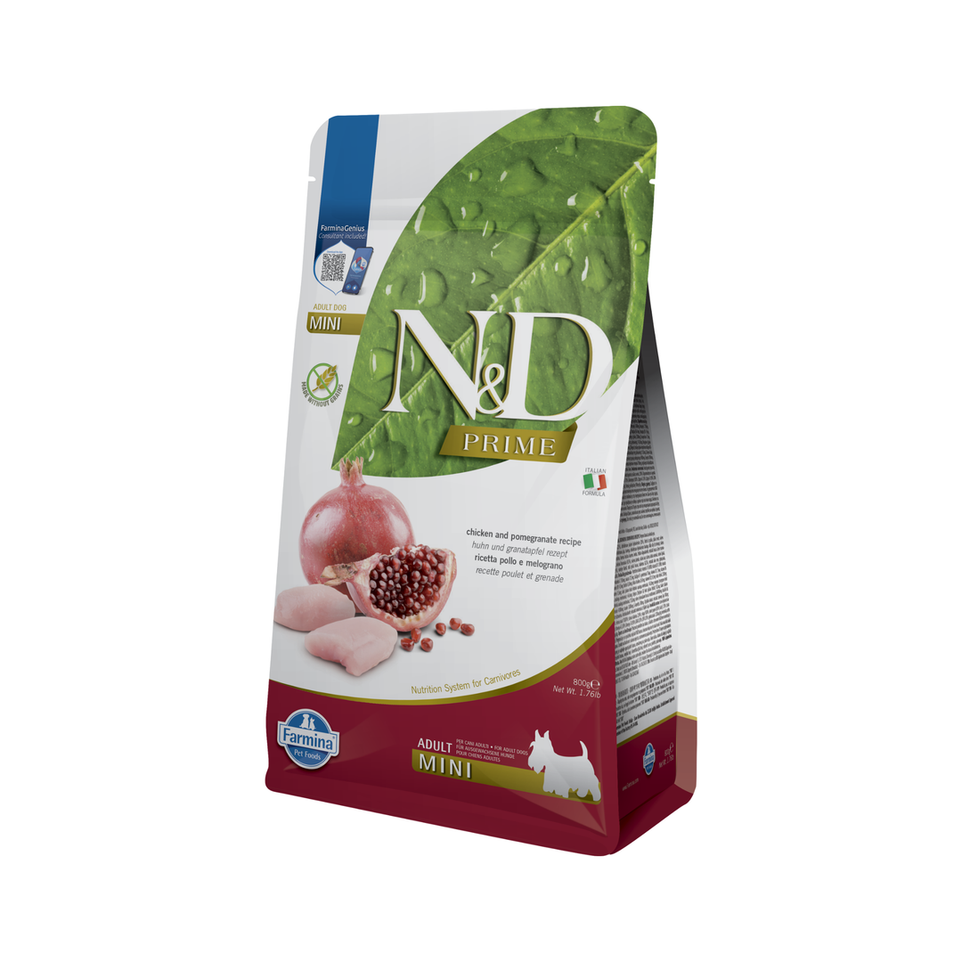 Hrană uscată câine Farmina N&D PRIME pui & rodie adult mini 800 gr