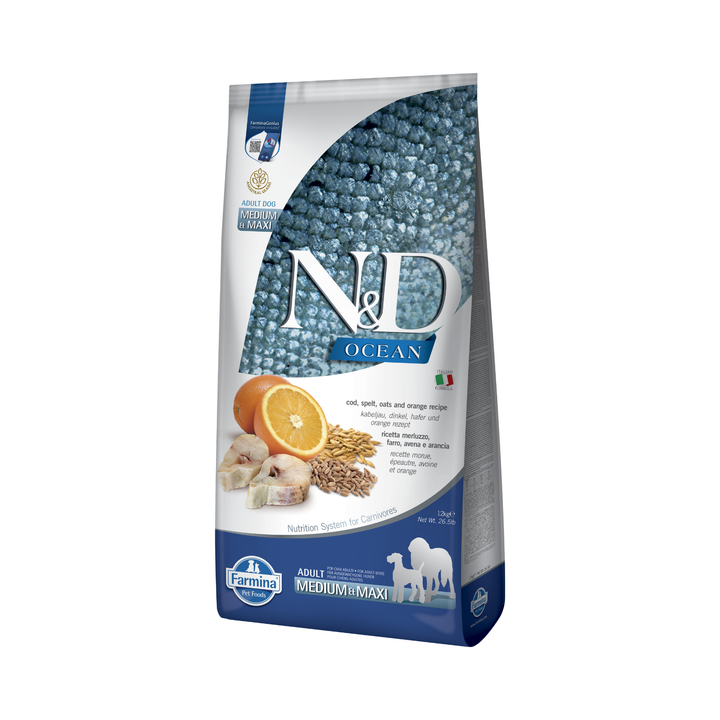 Hrana Uscata Caini Farmina N&amp;D PND1200033 | Cod, Alac, Ovaz, 12kg
