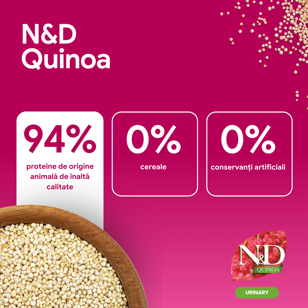 Hrană uscată pisică Farmina N&amp;D QUINOA urinary rață 5 kg