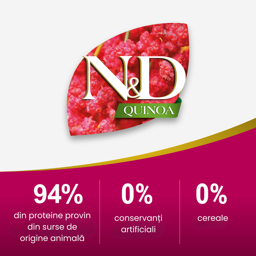 Hrana Umeda Pisici Farmina N&amp;D PND080019 | Quinoa, Skin &amp; Coat, 80gr