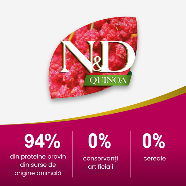 Hrana Umeda Pisici Farmina N&amp;D PND080019 | Quinoa, Skin &amp; Coat, 80gr