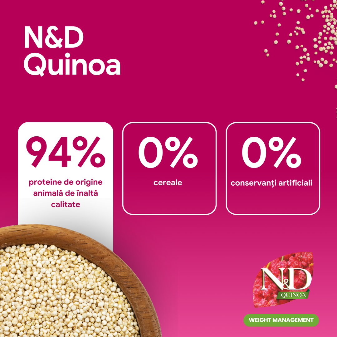 Hrană uscată câine Farmina N&amp;D QUINOA weight management mini 2.5 kg