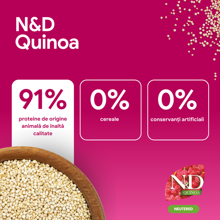 Hrană uscată câine Farmina N&amp;D QUINOA neutered adult mini 2.5 kg