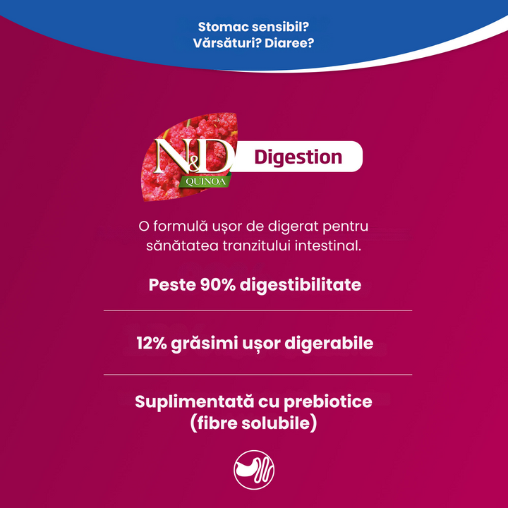 Hrană umedă câine Farmina N&amp;D QUINOA digestion hrană umedă 285 gr