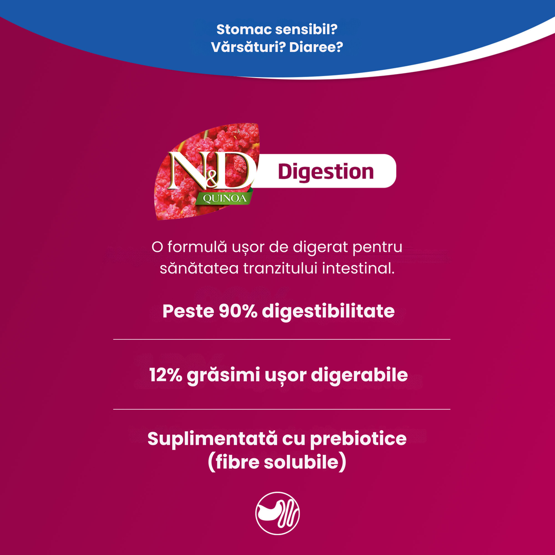 Hrană umedă pisică Farmina N&amp;D QUINOA digestion hrană umedă 80 gr