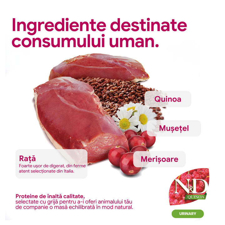 Hrană uscată pisică Farmina N&amp;D QUINOA urinary 1.5 kg