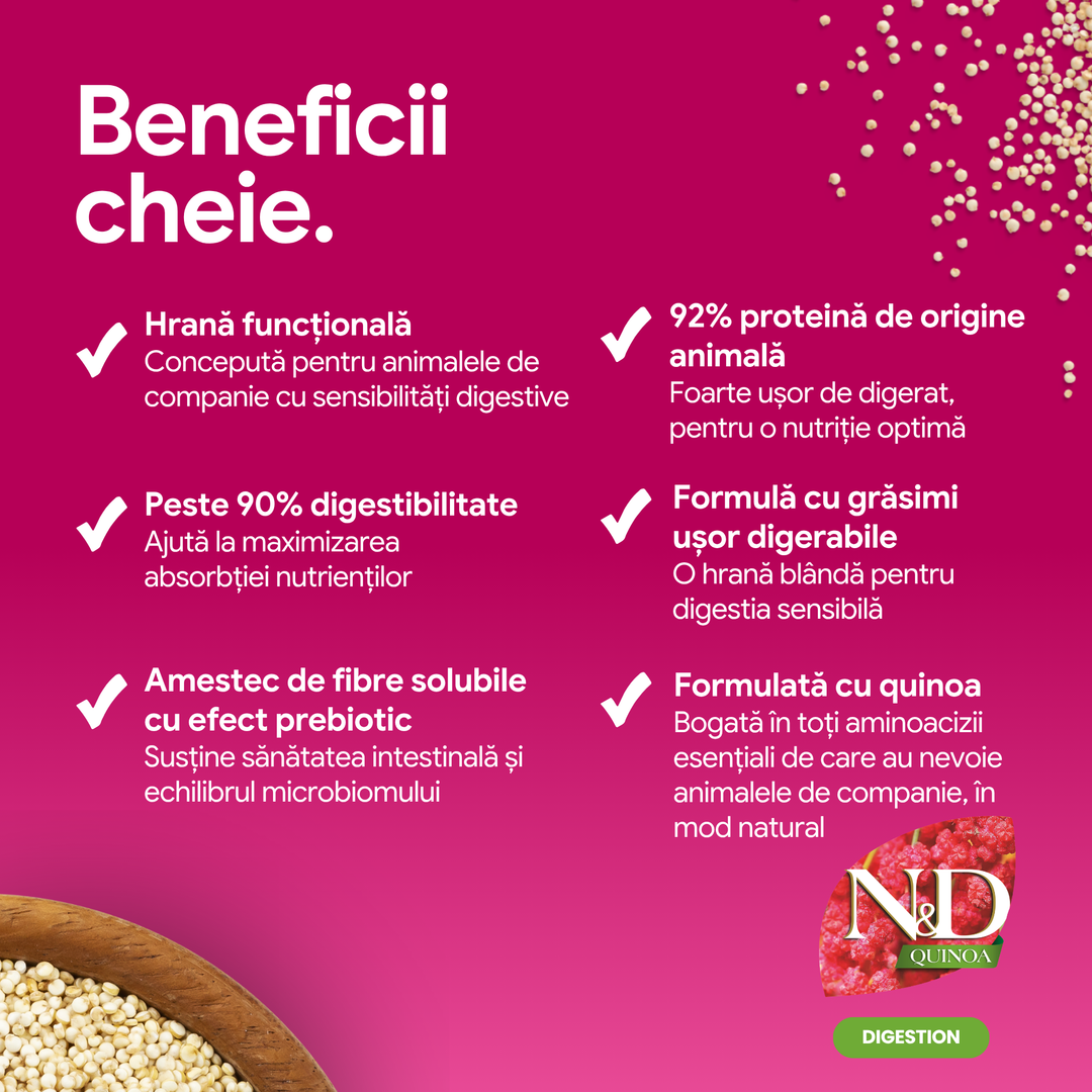 Hrană uscată pisică Farmina N&amp;D QUINOA digestion 1.5 kg