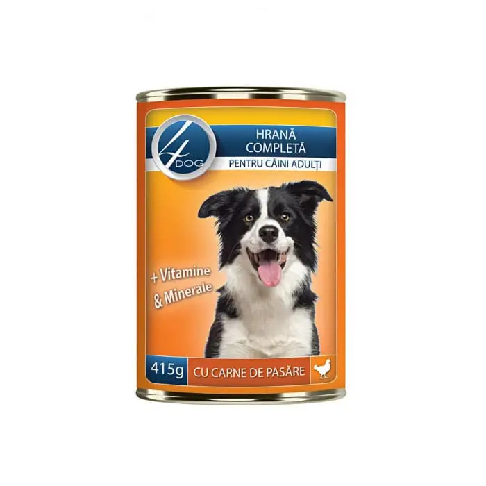 Hrană completă umedă pentru câini adulti pui 4DOG 6x415g
