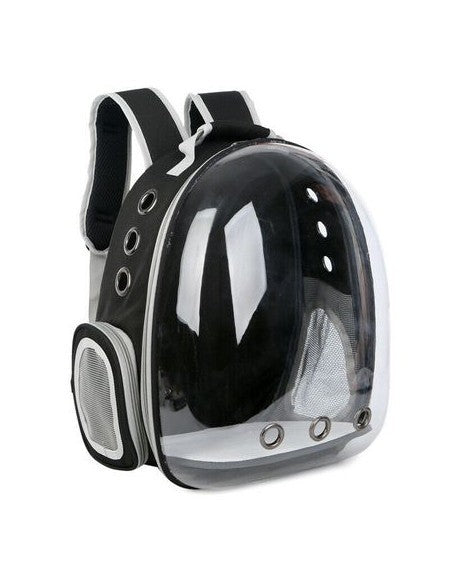 Rucsac pentru transport animale de companie, 4DOG, negru transparent, 31x42x28 cm, design ergonomic pentru siguranta și confort