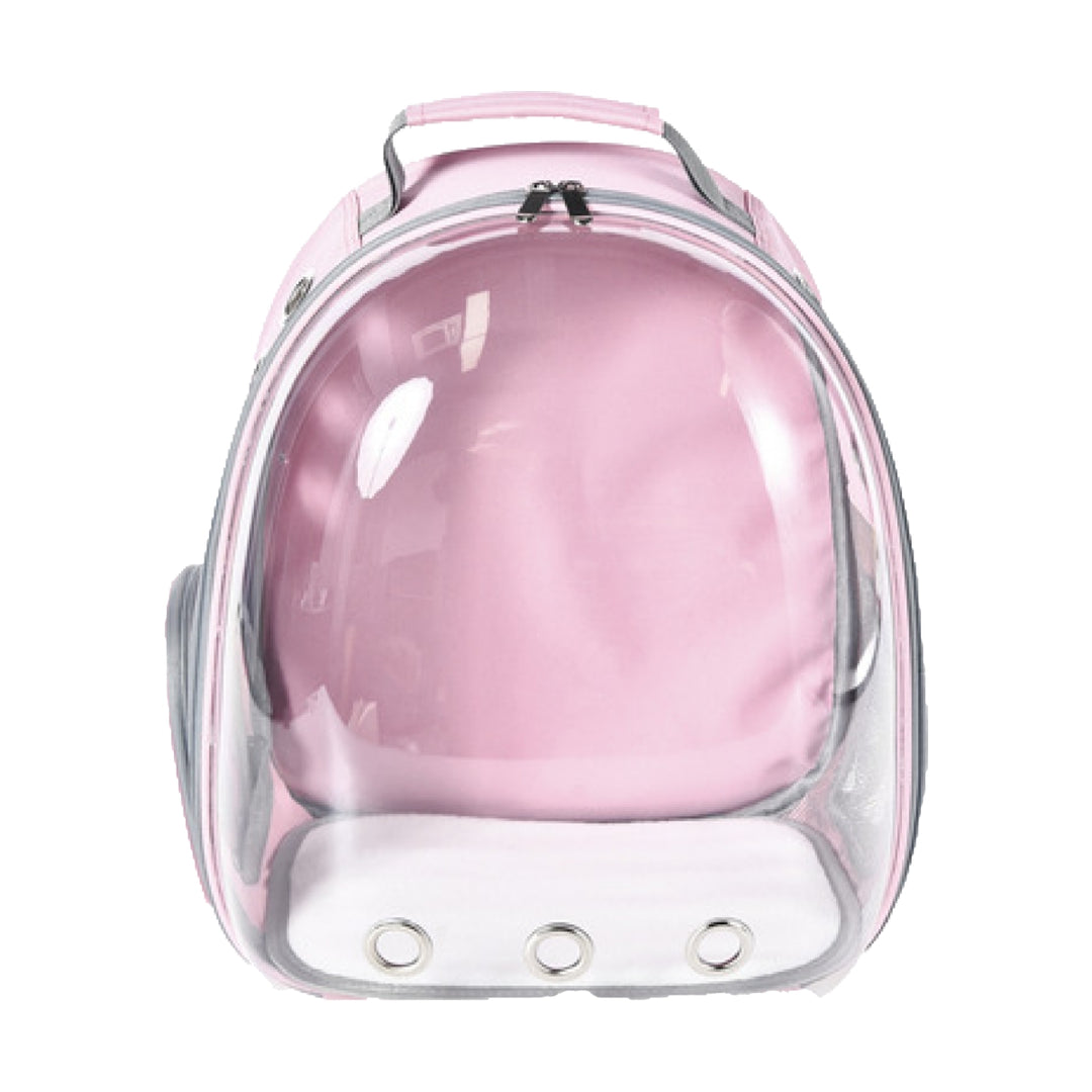 Rucsac de transport transparent și confortabil 4DOG DELUXE, roz, 31x42x28 cm pentru animale de companie mici
