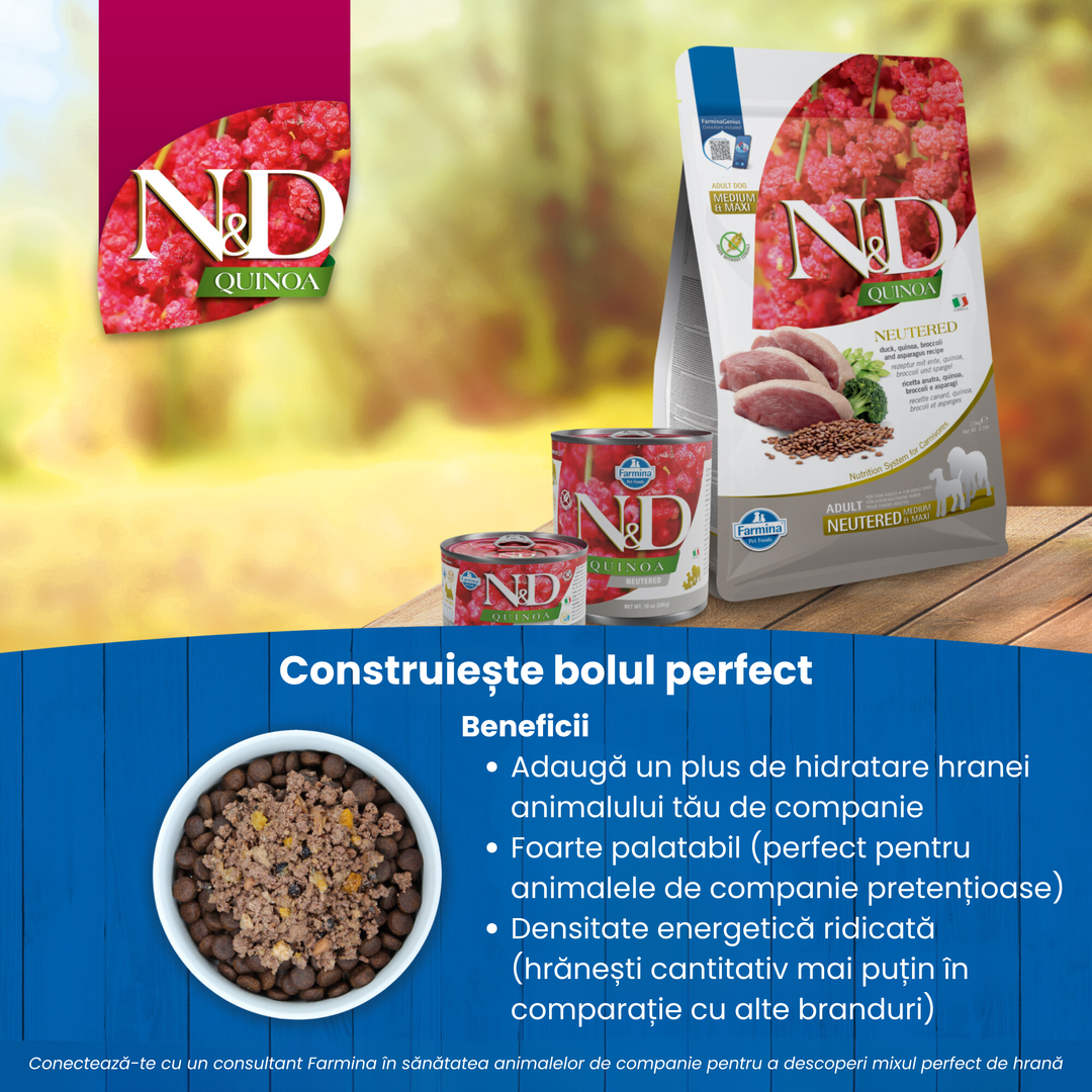 Hrană umedă câine Farmina N&amp;D QUINOA neutered hrană umedă 285 gr