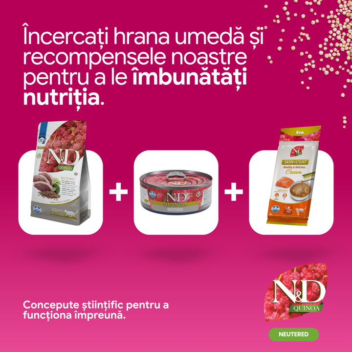 Hrană uscată pisică Farmina N&amp;D QUINOA neutered 1.5 kg