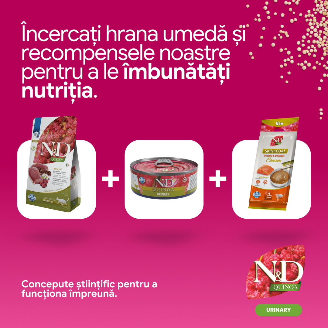 Hrană uscată pisică Farmina N&amp;D QUINOA urinary 1.5 kg
