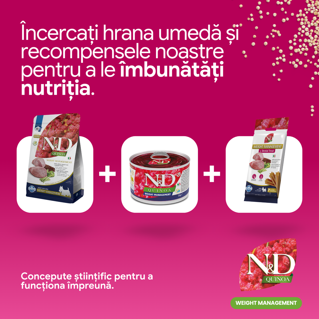 Hrană uscată câine Farmina N&amp;D QUINOA weight management mini 7 kg