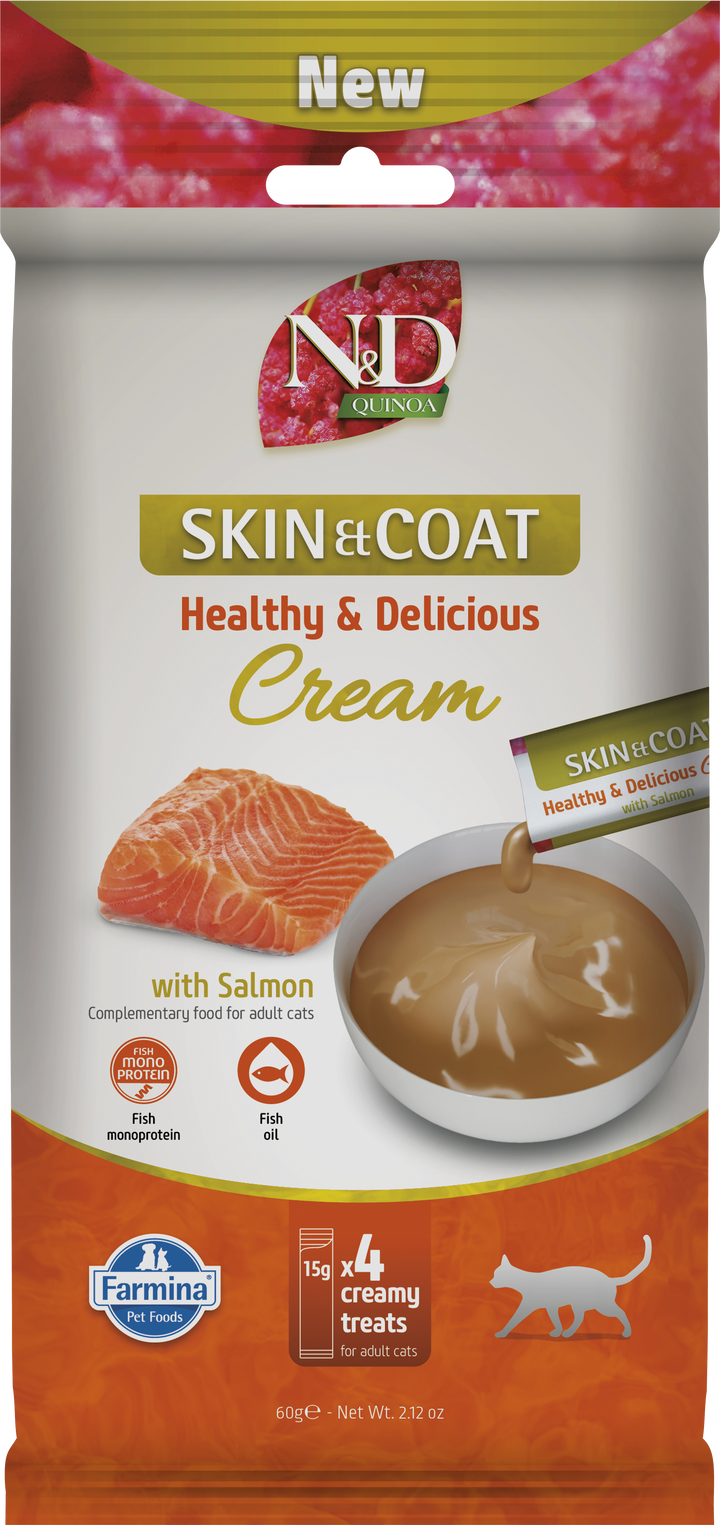 N&amp;D QUINOA SKIN &amp; COAT CREAM CU SOMON, 4x15 GR