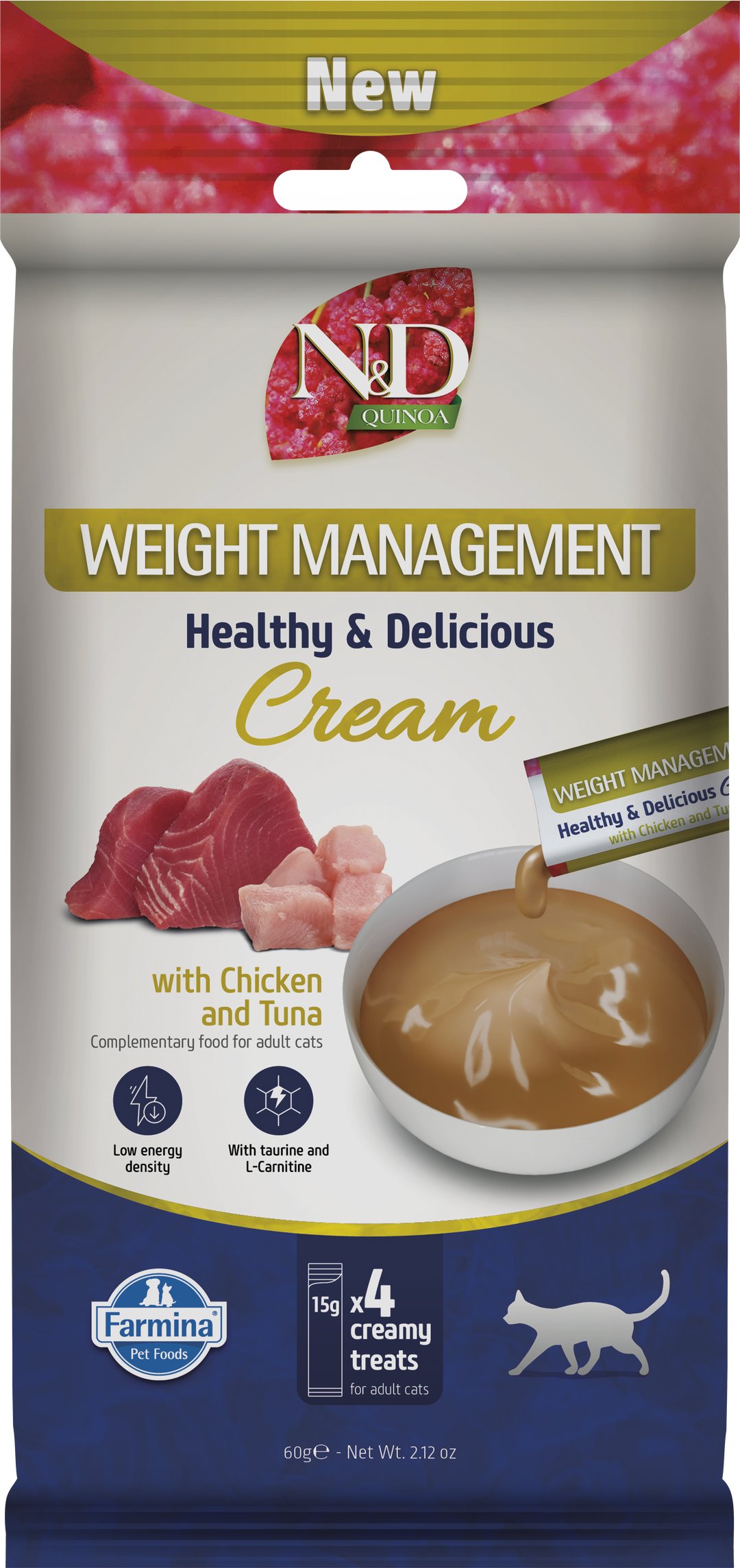 N&amp;D QUINOA WEIGHT MANAGEMENT CREAM CU PUI &amp; TON, 4x15 GR