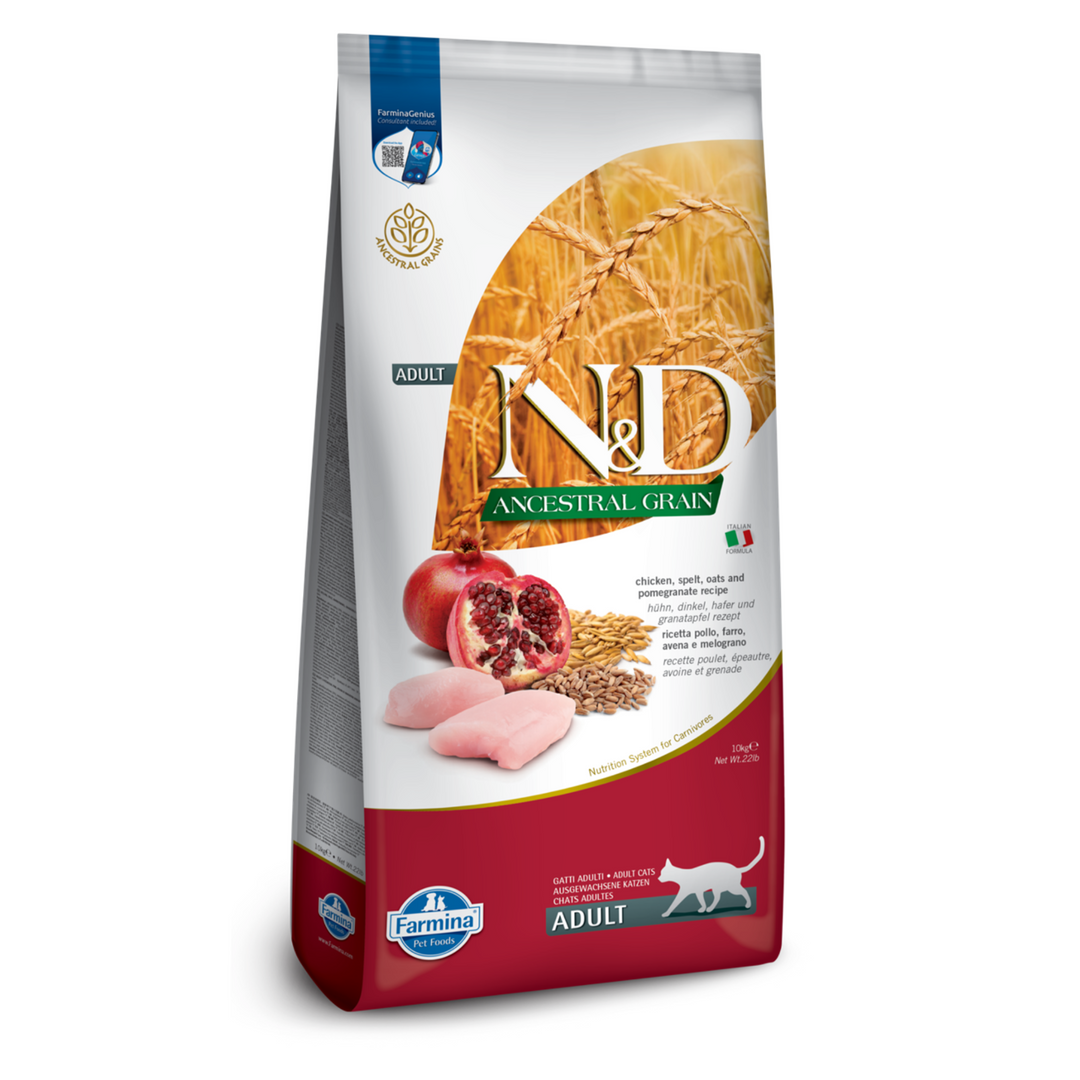 Hrană uscată pisică Farmina N&amp;D ANCESTRAL GRAIN pui &amp; rodie 10 kg