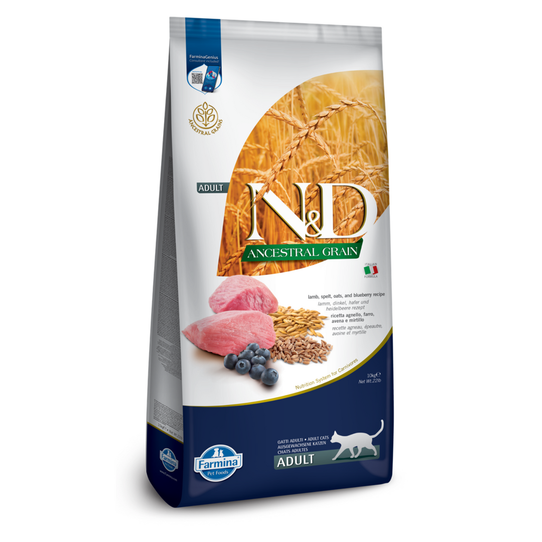 Hrană uscată pisică Farmina N&amp;D ANCESTRAL GRAIN miel &amp; afine 10 kg