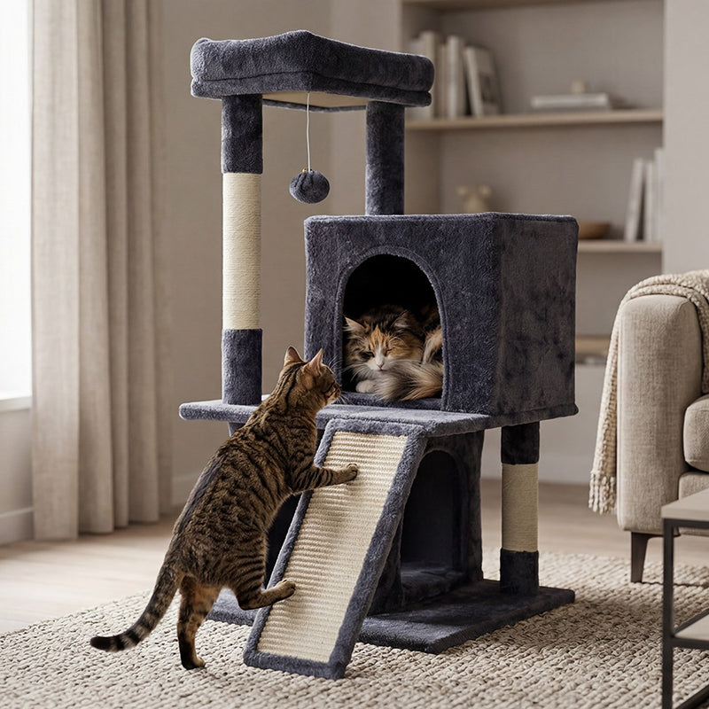 Ansamblu Joaca Pisici Rebel RA-1005 | 49x46x91cm, Casuta