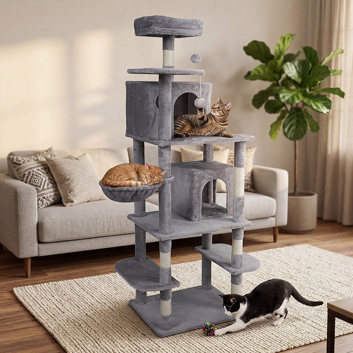 Ansamblu de Joaca Pisici Rebel Animals RA-1009 | 60x49x173 cm, Gri