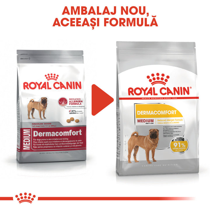 Royal Canin Medium Dermacomfort hrana uscata caine, prevenirea iritatiilor pielii, 3 kg