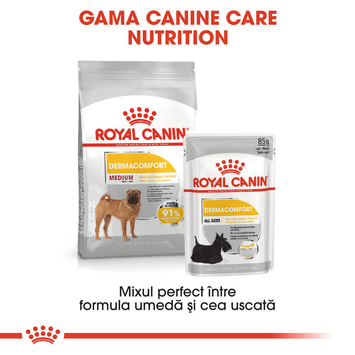 Royal Canin Medium Dermacomfort hrana uscata caine, prevenirea iritatiilor pielii, 12 kg