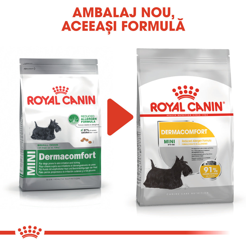 Royal Canin Mini Dermacomfort hrana uscata caine, prevenirea iritatiilor pielii, 3 kg