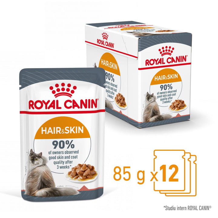 Royal Canin Hair &amp; Skin Care Adult hrana umeda pisica, piele si blana (in sos), 12 x 85 g