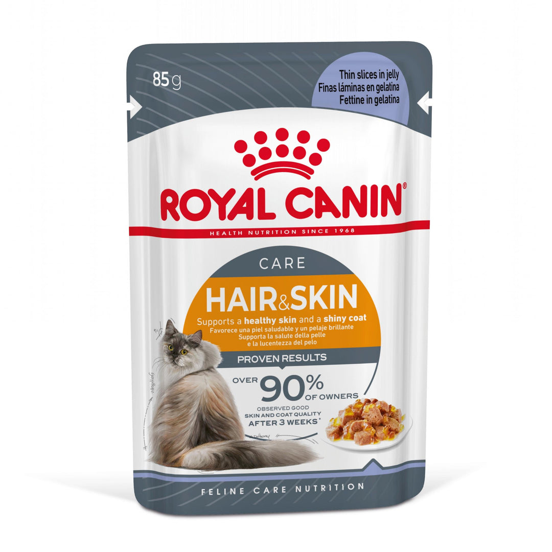Royal Canin Hair &amp; Skin Care Adult hrana umeda pisica, piele si blana (in aspic), 12 x 85 g