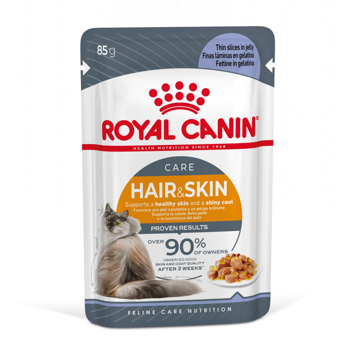 Royal Canin Hair &amp; Skin Care Adult hrana umeda pisica, piele si blana (in aspic), 12 x 85 g