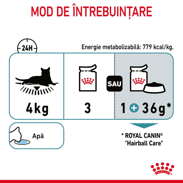 Hrana Umeda Pisici Royal Canin BC52M | Hairball, 85g