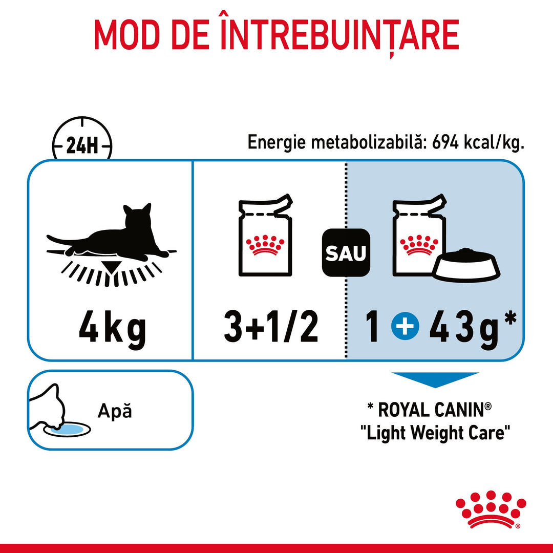 Hrana Umeda Pisici Royal Canin CB93D | Light Weight, 85g, 12x