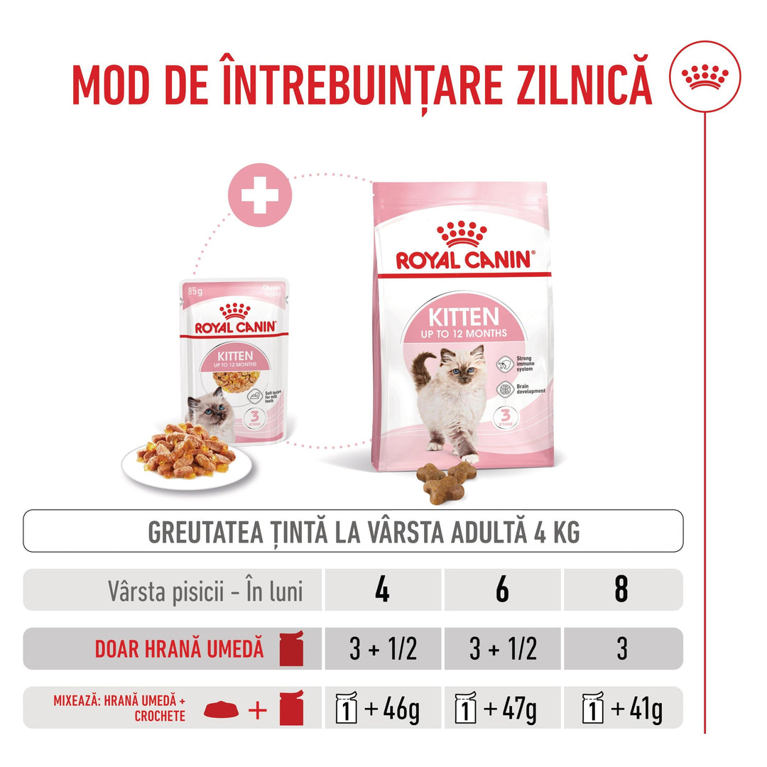 Royal Canin Kitten hrana umeda pisica junior (aspic), 12 x 85 g