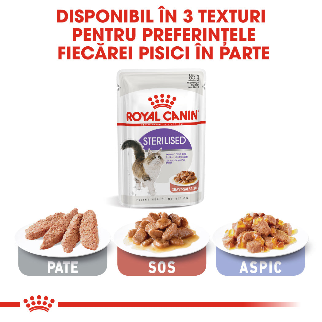 Royal Canin Sterilised Adult hrana umeda pisica sterilizata (in sos), 12 x 85 g