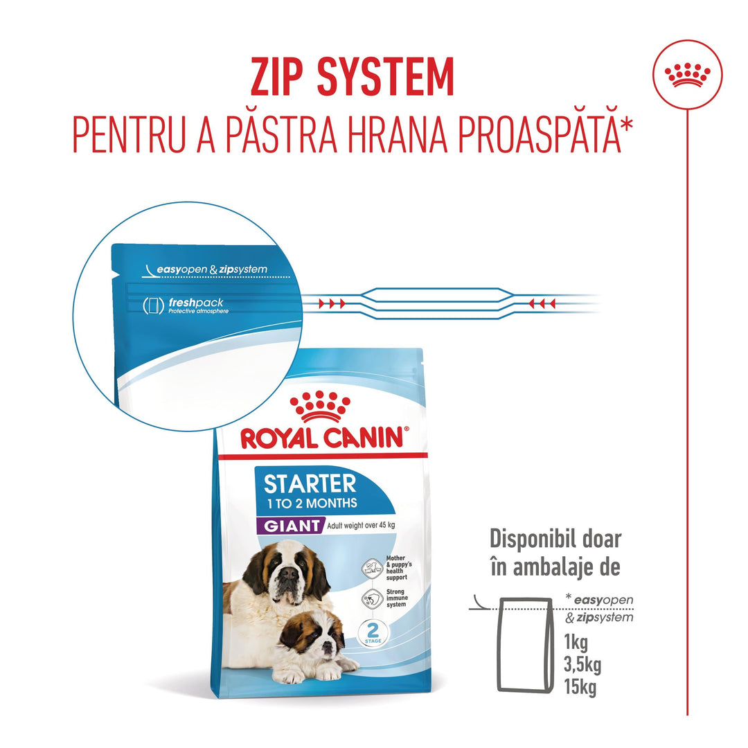 Royal Canin Giant Starter Mother &amp; Babydog, mama si puiul, hrana uscata caine, 15 kg